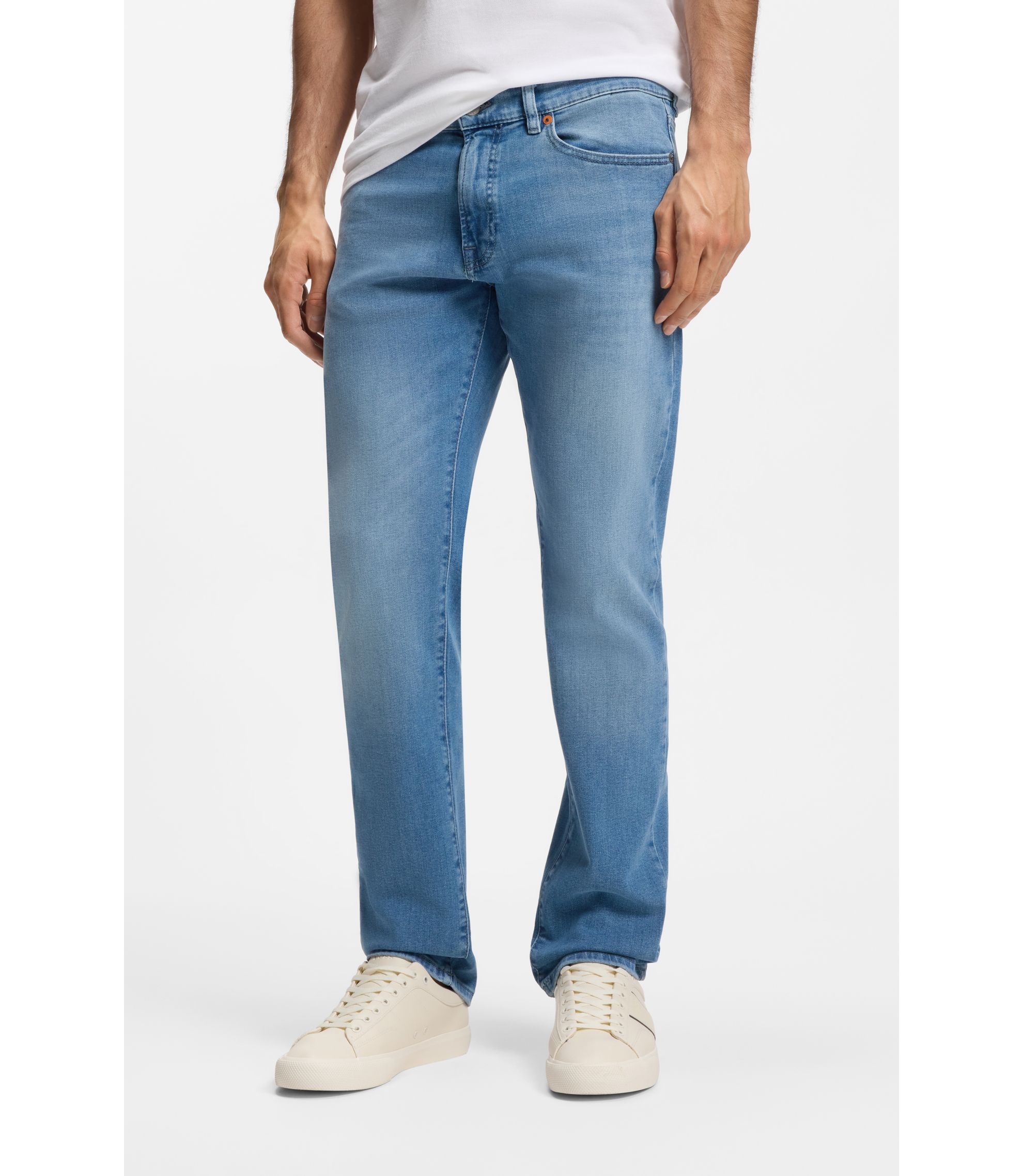 Maine Regular-Fit Jeans aus blauem Stretch-Denim