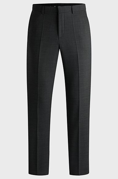 Regular-fit trousers in micro-patterned stretch cloth, Dark Grey