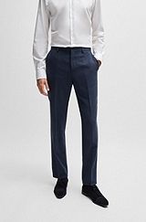 Regular-fit trousers in micro-patterned stretch cloth, Light Blue