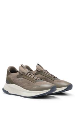 Hugo Boss Ttnm Evo Trainers With Knitted Upper In Khaki