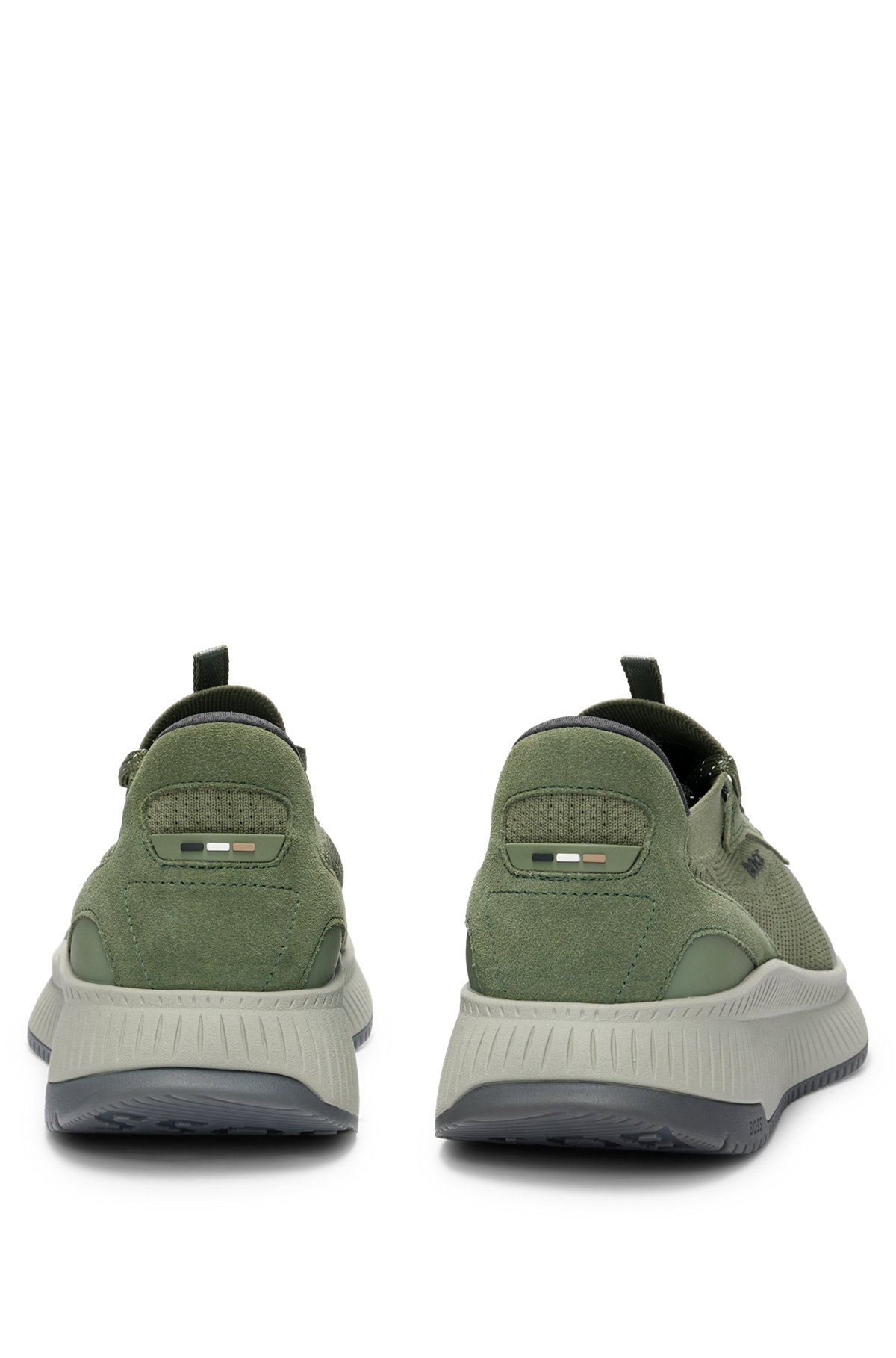 Sock-Sneakers mit gestricktem Obermaterial und Fischgrät-Sohle, Grün