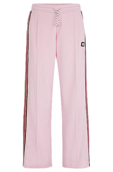 Jersey tracksuit bottoms with logo and tape trims, Hugo boss