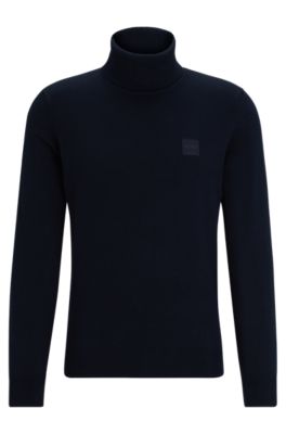 BOSS - Rollneck regular-fit sweater in cotton and cashmere