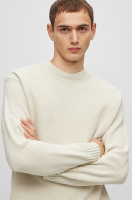 BOSS - Crew-neck sweater in ribbed cotton