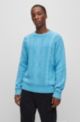 Relaxed-fit sweater with cable and Aran structures, Light Blue