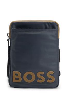 BOSS Coated material reporter bag with logo detail