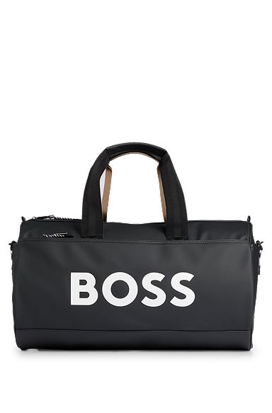BOSS x Matteo Berrettini faux-leather holdall with logo, Black