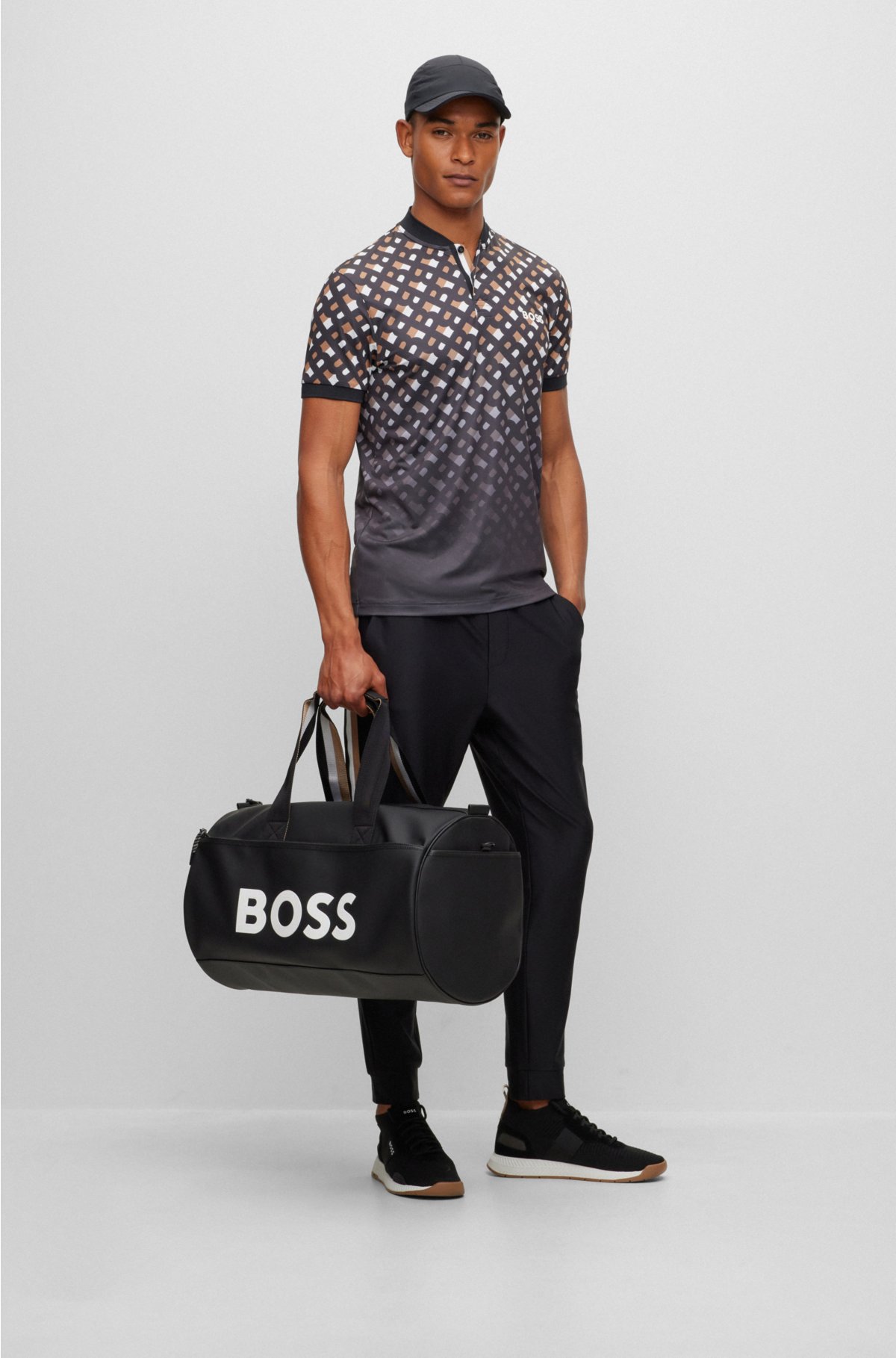 BOSS - BOSS x logo faux-leather Matteo with Berrettini holdall