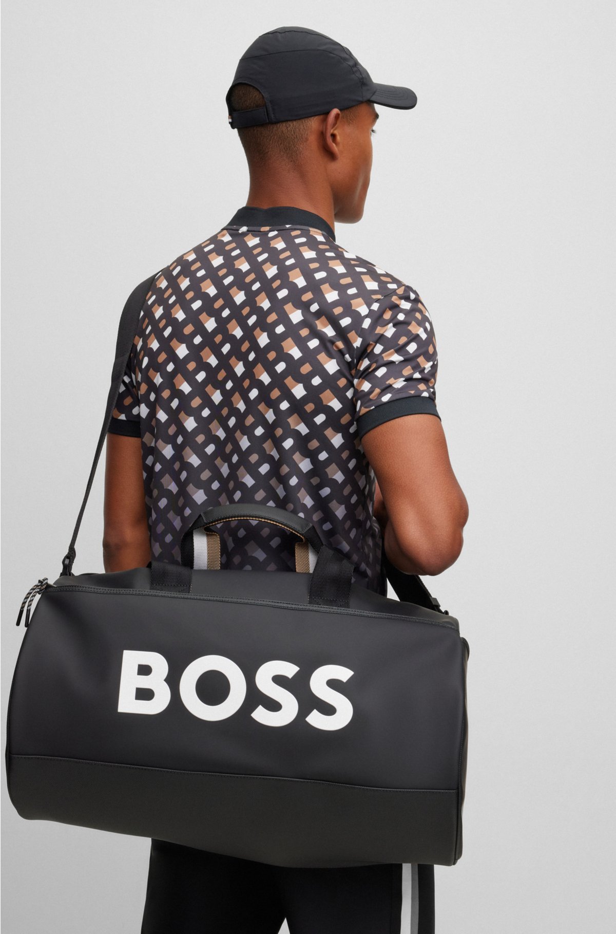 BOSS - BOSS x Matteo faux-leather Berrettini with logo holdall