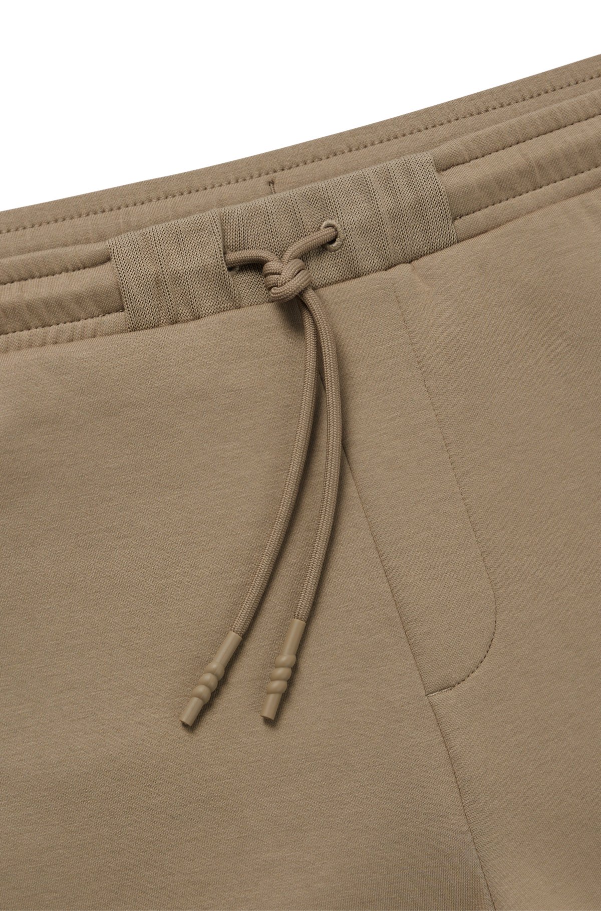 Cotton-blend tracksuit bottoms with embossed logo, Light Brown