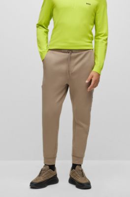 BOSS - Cotton-blend tracksuit bottoms with embossed logo
