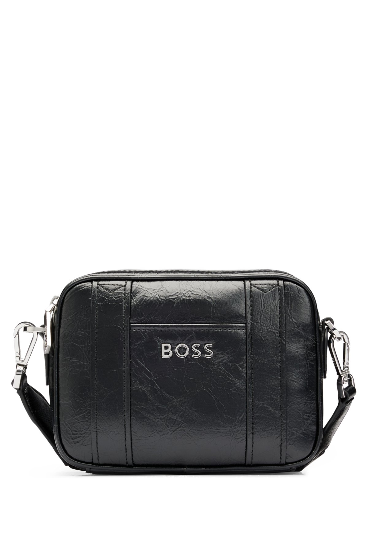 BOSS Faux-leather crossbody bag with coin case