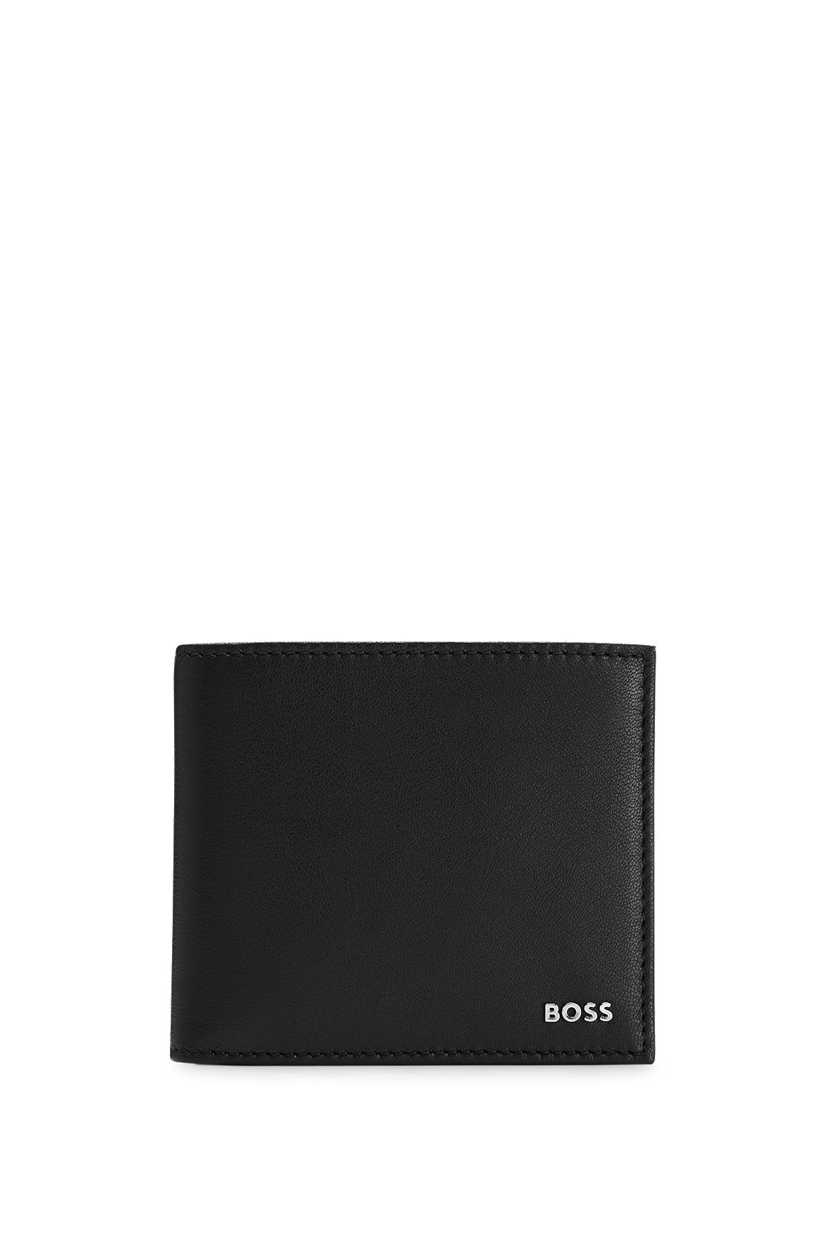 Logo-detailed key ring and leather wallet gift set, Black