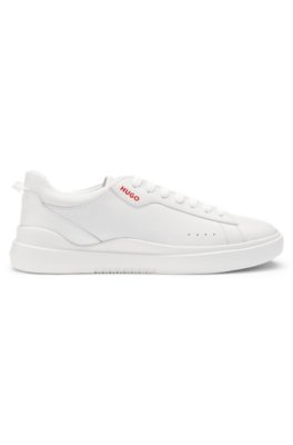Hugo Cupsole trainers in leather with logo details låga sneakers dam – bild 3