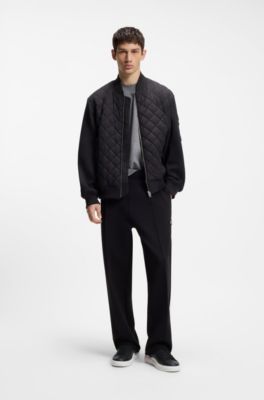 Sneakers in pelle con loghi rossi e suola preformata, Nero