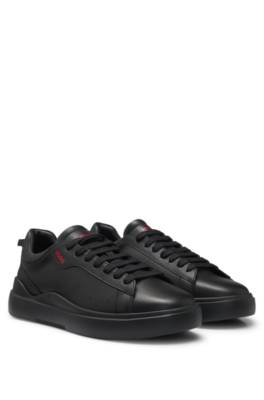 Hugo Leather Trainers With Branded Quarter