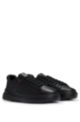 Cupsole trainers in smooth leather, Black