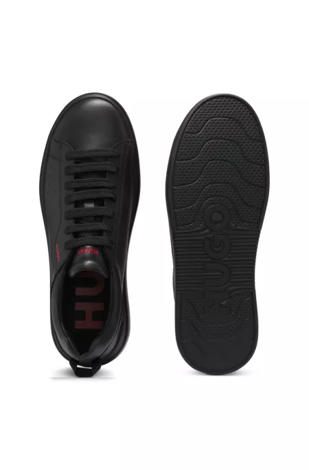 Smooth-leather trainers with contrast branding