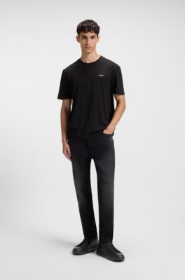 レザー スニーカー レッドロゴ, ブラック