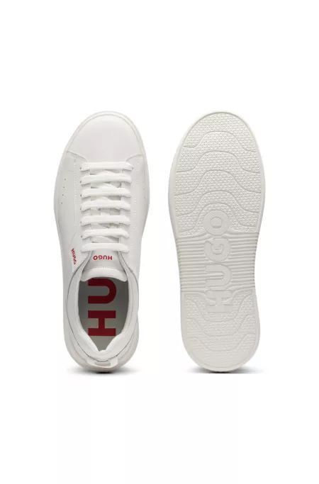 Smooth-leather trainers with contrast branding