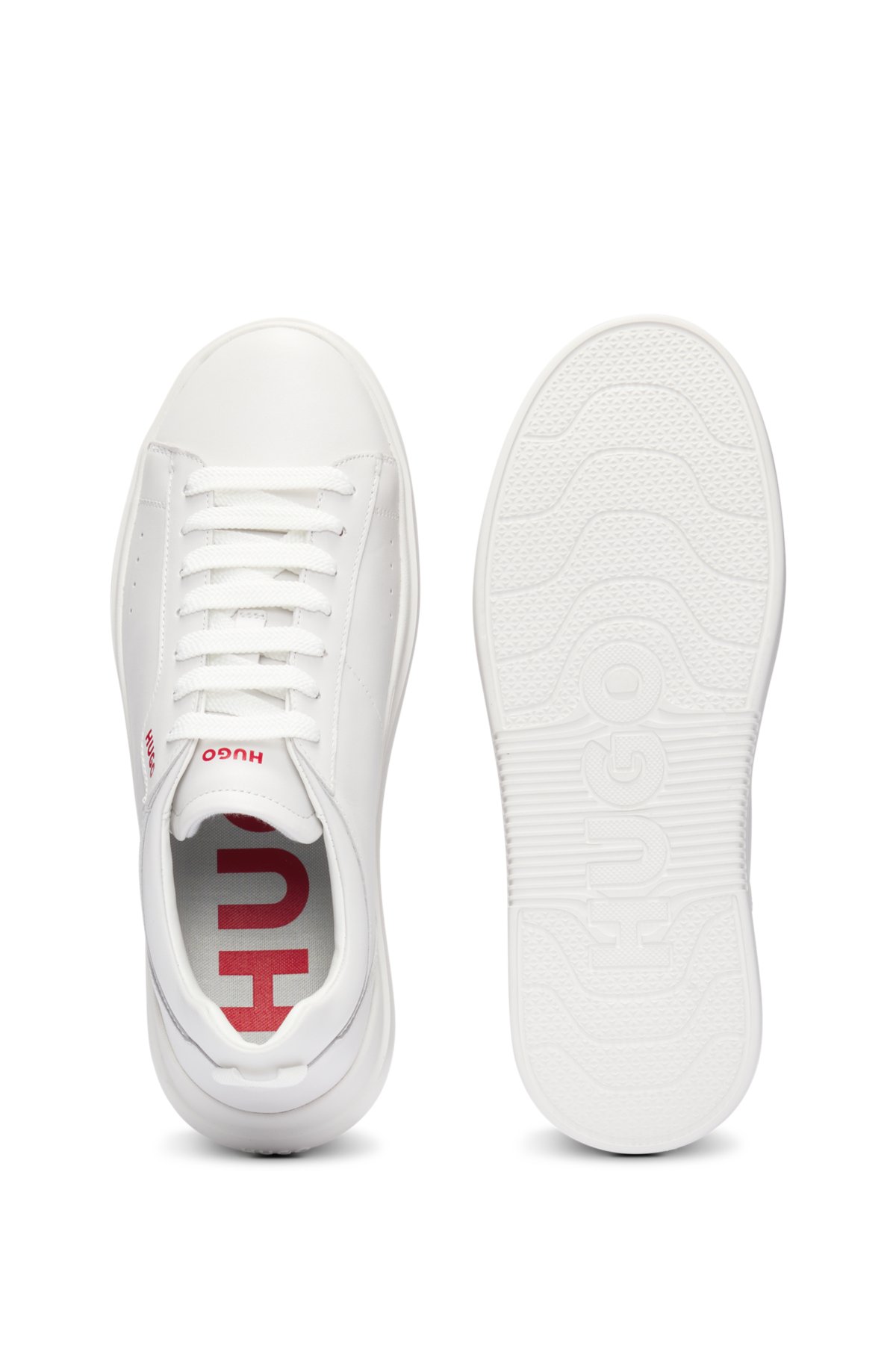 Cupsole trainers in smooth leather, White