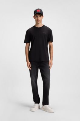 Leather trainers with red logo, White