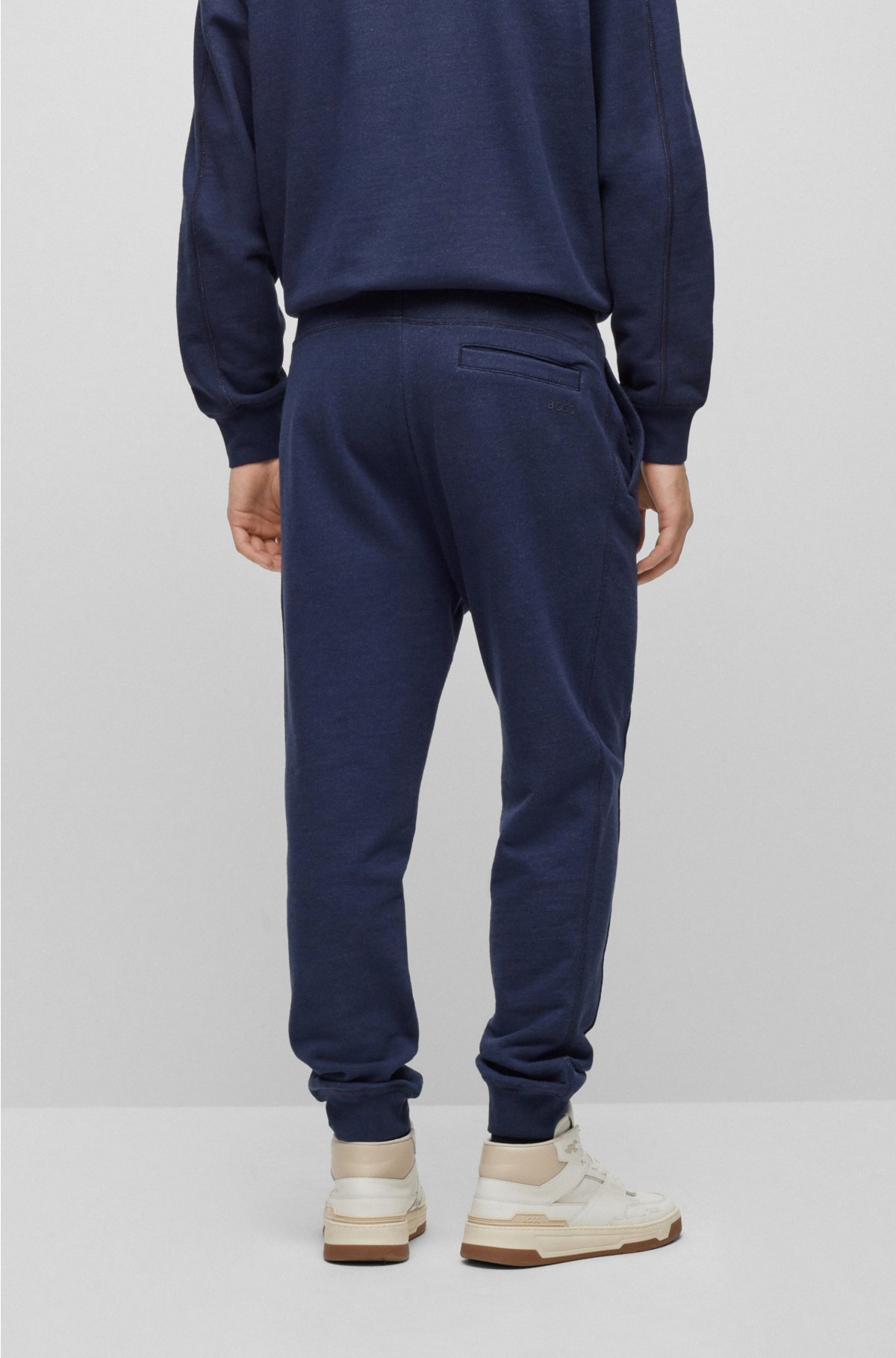 Cuffed Tracksuit Bottoms In French Terry With Logo Print