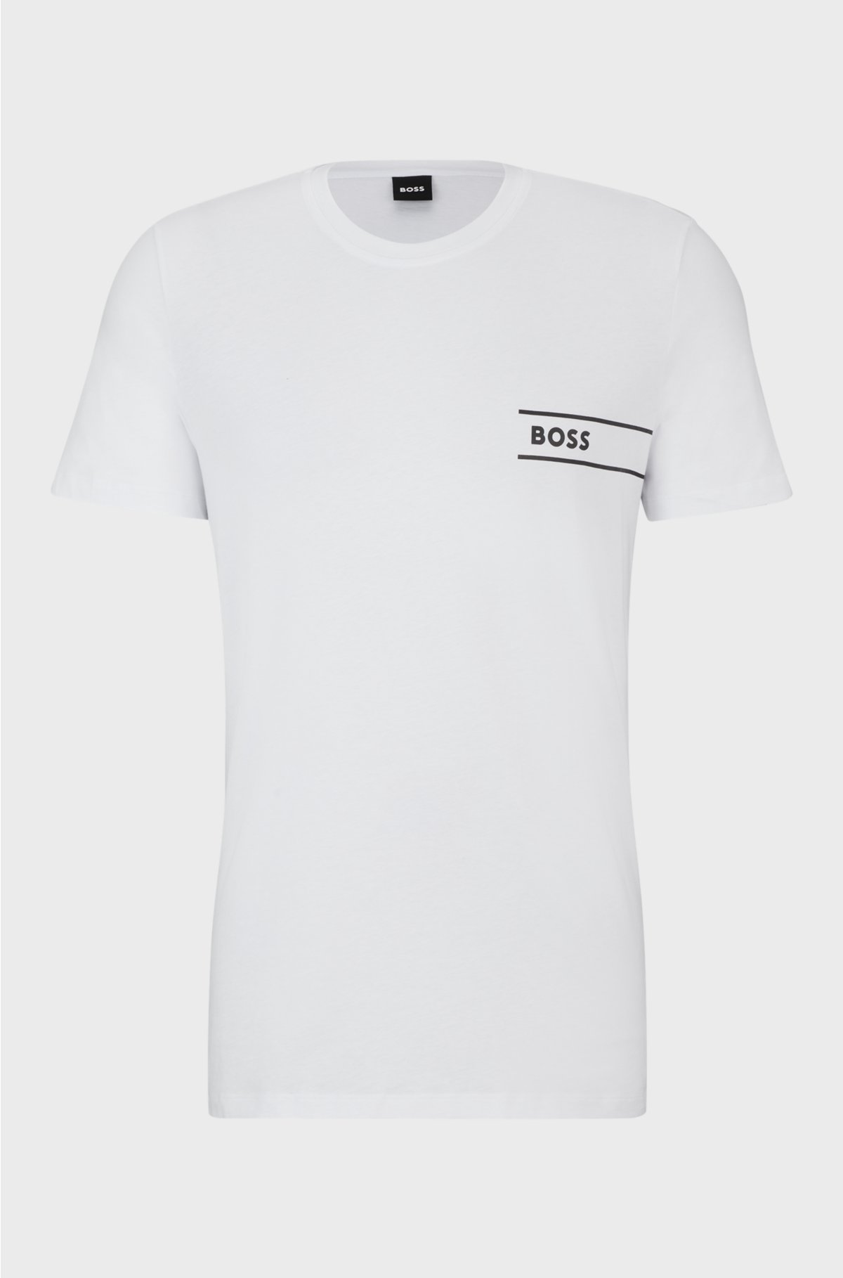 Cotton-jersey underwear T-shirt with logo print, White
