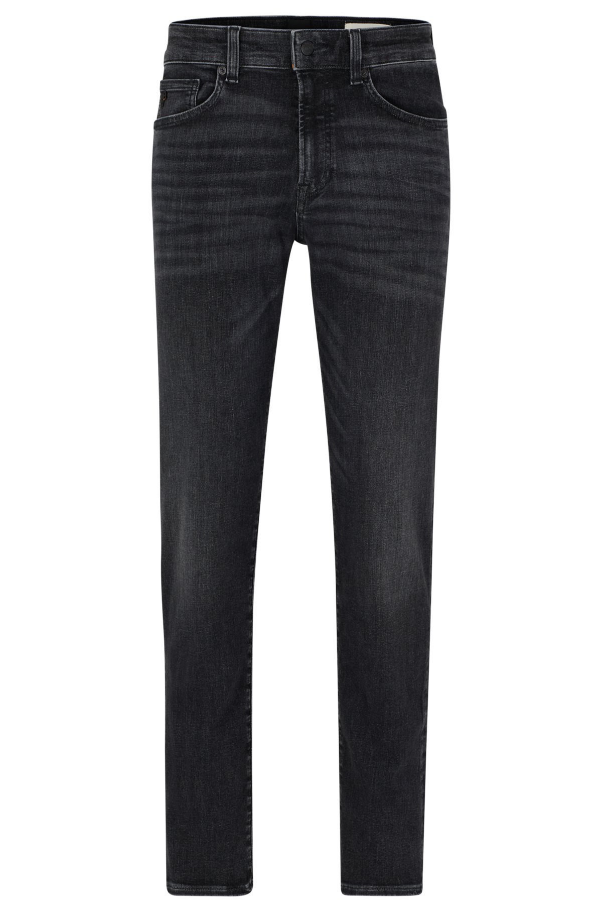 Regular-ft jeans in black super-stretch denim, Black