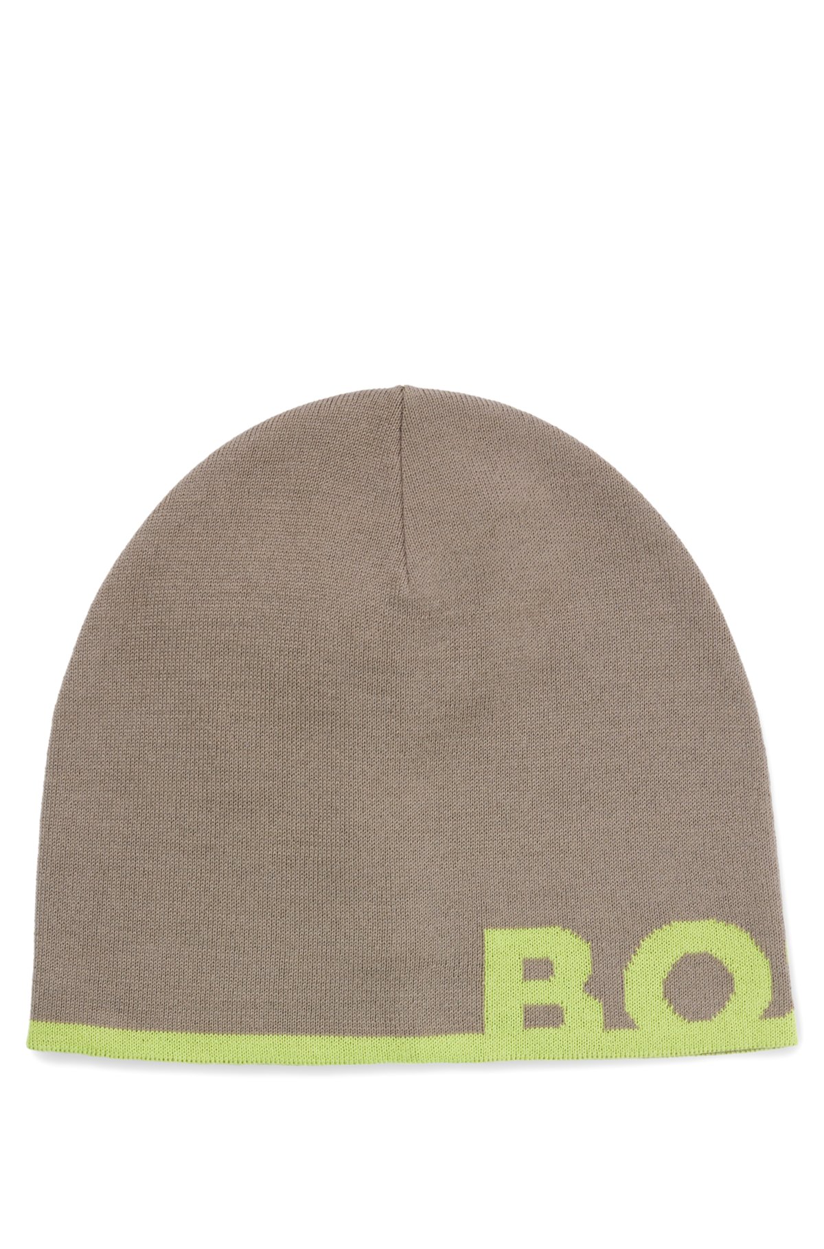 BOSS - Beanie hat logo with wool blend a in