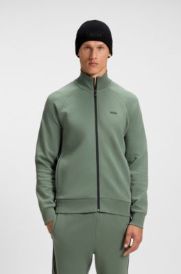 Beanie van katoen en scheerwol met logodetail, Zwart