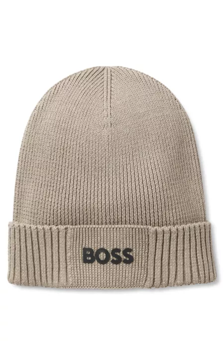 Bonnet en coton mélangé avec logo imprimé en gomme
