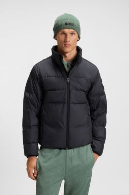 Logo-detail beanie hat in cotton and virgin wool, Light Green