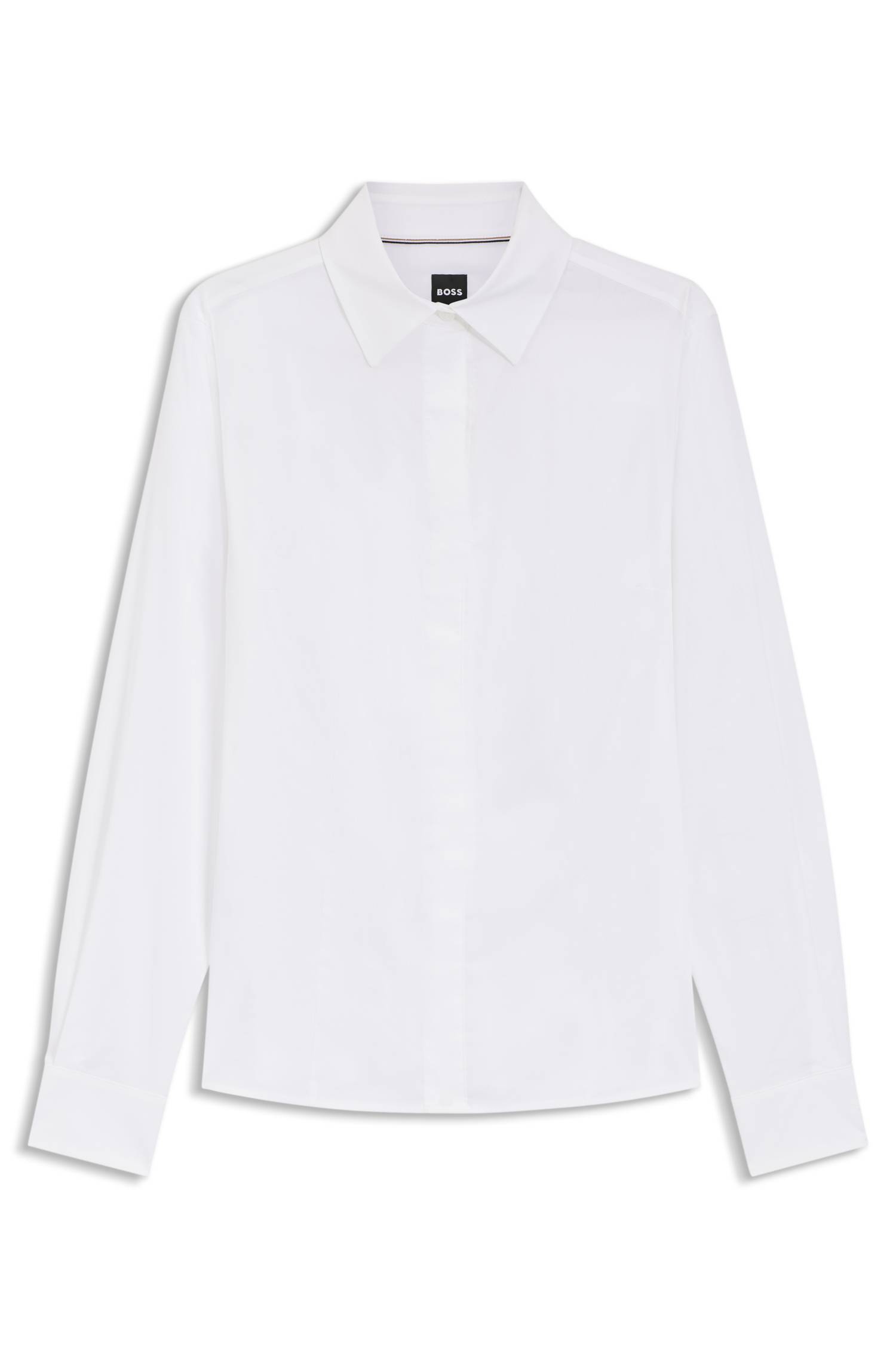 Boss Regular-fit blouse in a cotton blend skjortor & blusar dam – bild 4
