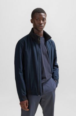 BOSS - Water-repellent padded jacket with branded sleeve pocket 