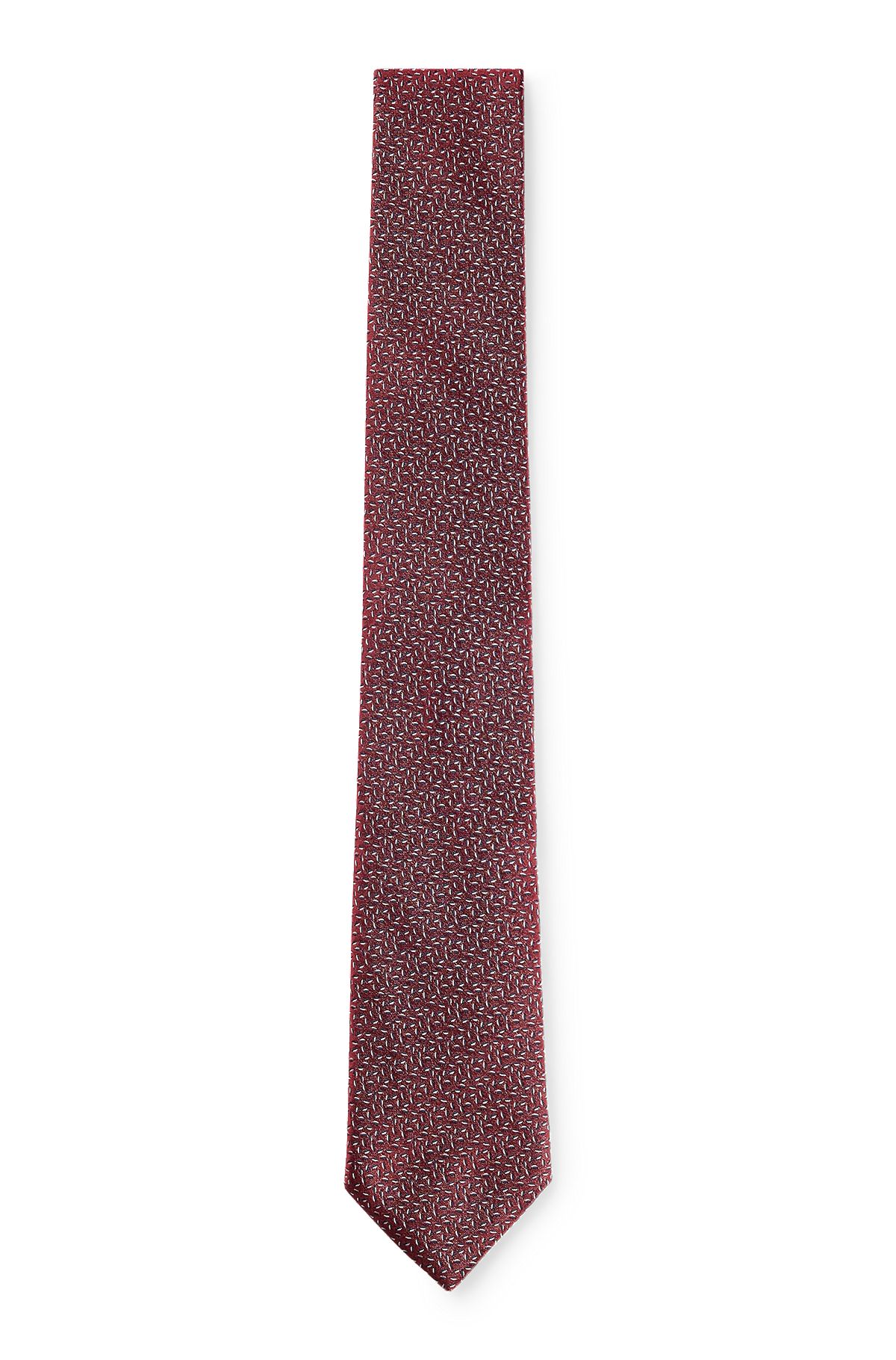 Cravate à motif en pure soie, Rouge