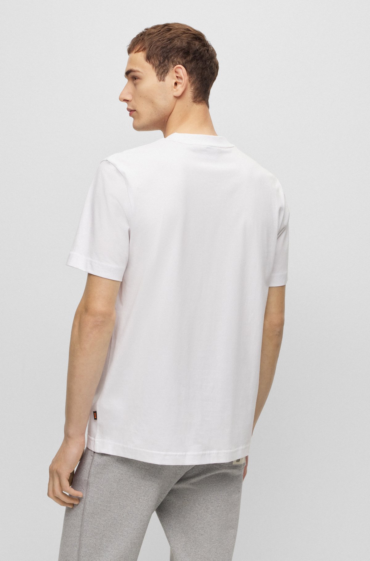 T-Shirt aus Baumwoll-Jersey mit Artwork der Saison, Weiß