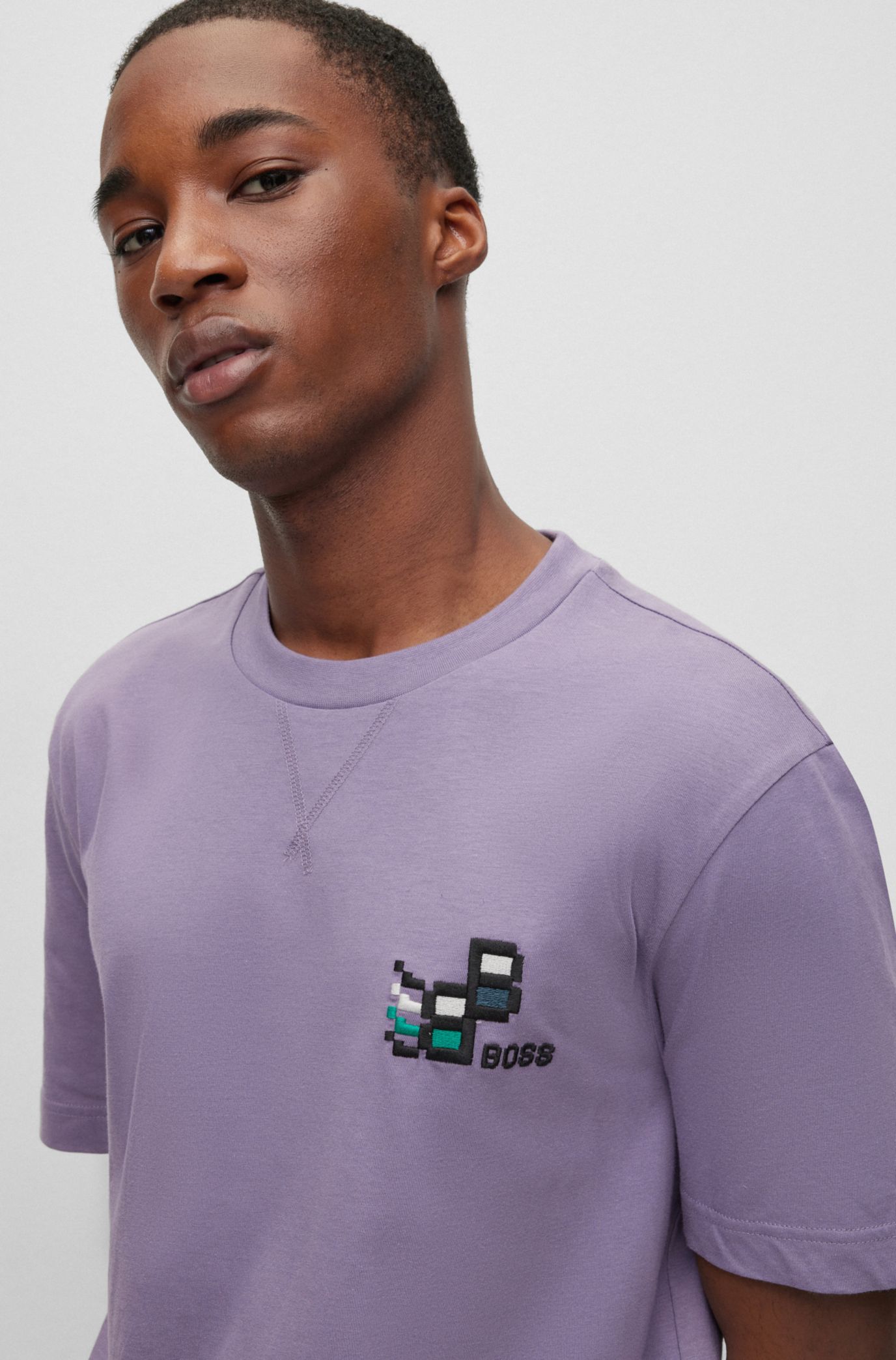 Hugo boss purple t shirt new arrivals