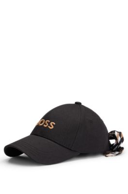 BOSS - Casquette en twill de coton avec logo et nœud à rayures