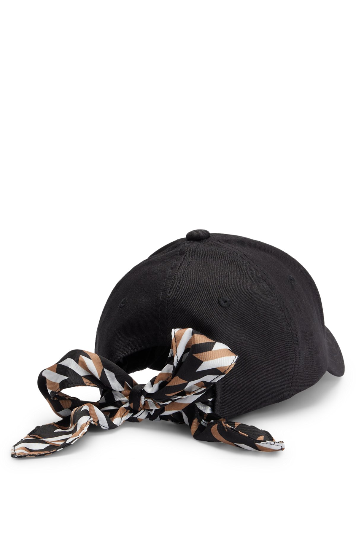 BOSS - Cotton-twill cap with logo and signature-stripe bow