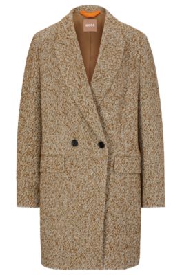 BOSS Cappotto relaxed fit in tessuto sale e pepe
