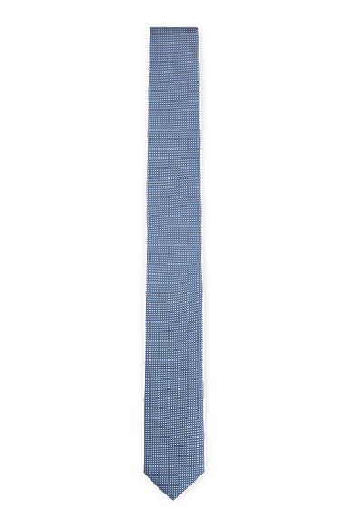 Micro-patterned tie in pure silk, Light Blue
