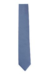Set aus Krawatte und Einstecktuch aus gemusterter Seide, Hellblau