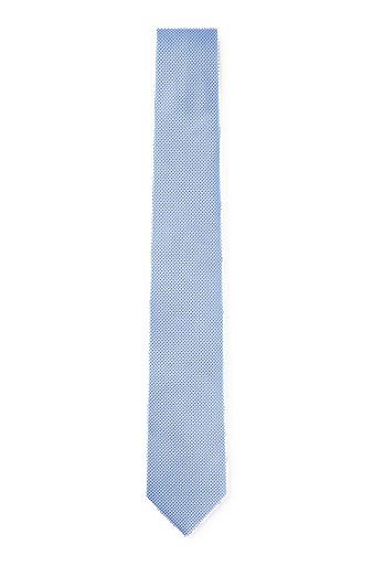 Set aus Krawatte und Einstecktuch aus fein gemusterter Seide, Hellblau