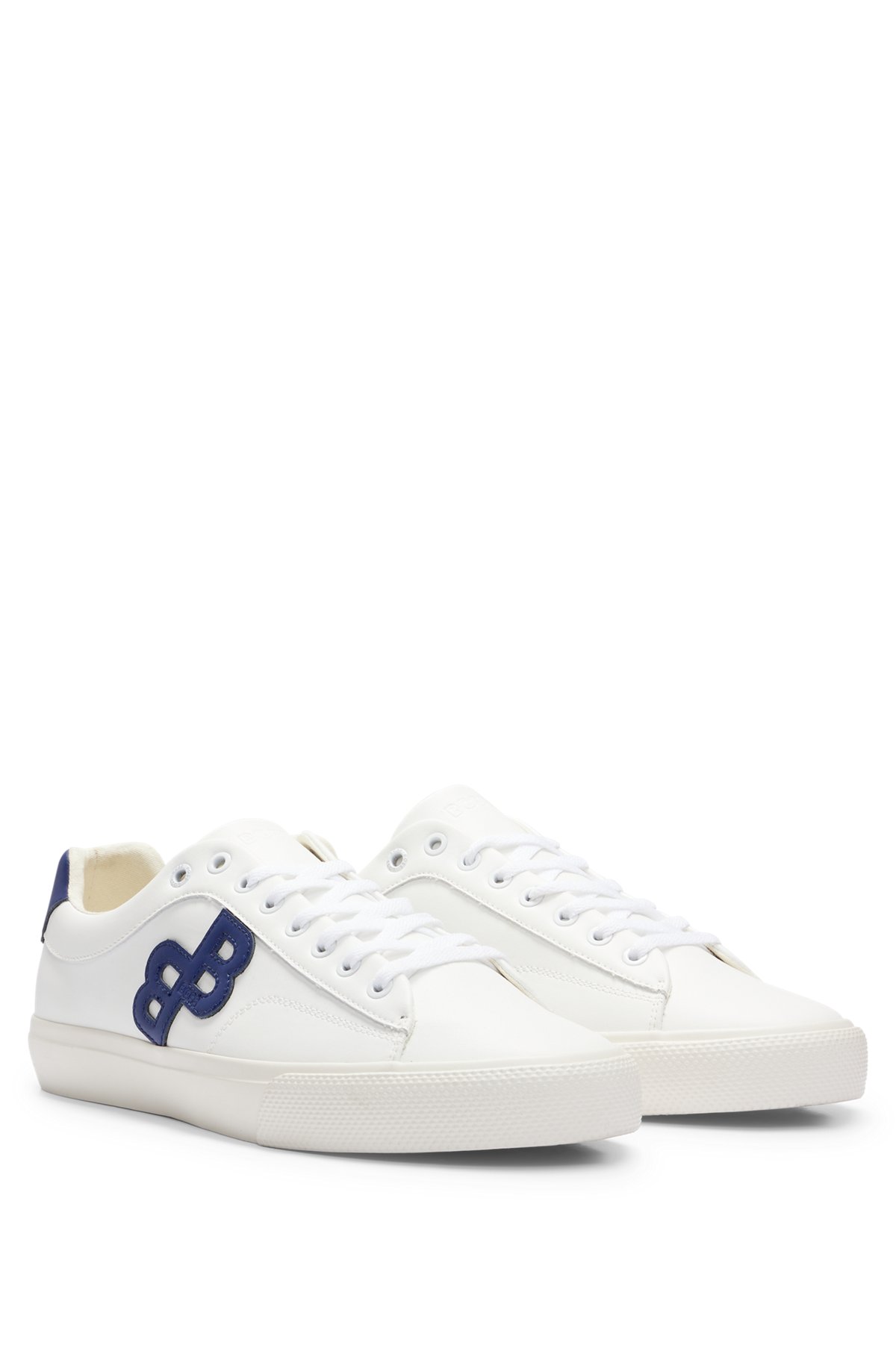 Lowtop Sneakers mit Monogramm-Detail, Weiß