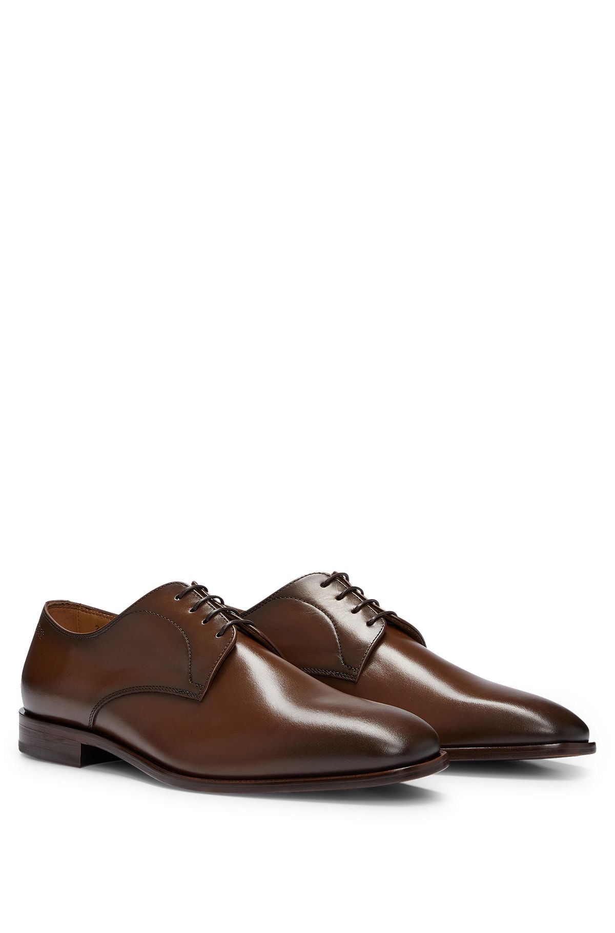 Leather Derby shoes with leather lining, Brown