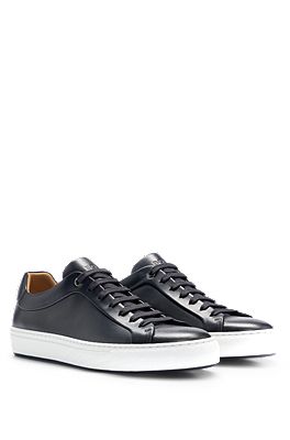 HUGO BOSS Mirage Tenn lthbpf Baskets en cuir de veau avec détail monogramme  - Baskets Homme Hugo Boss - Iziva.com