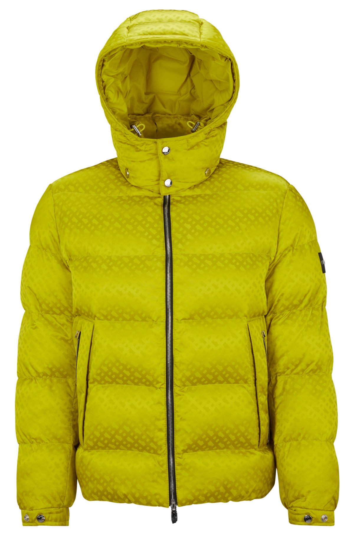 BOSS - Monogram-jacquard water-repellent padded jacket with hood