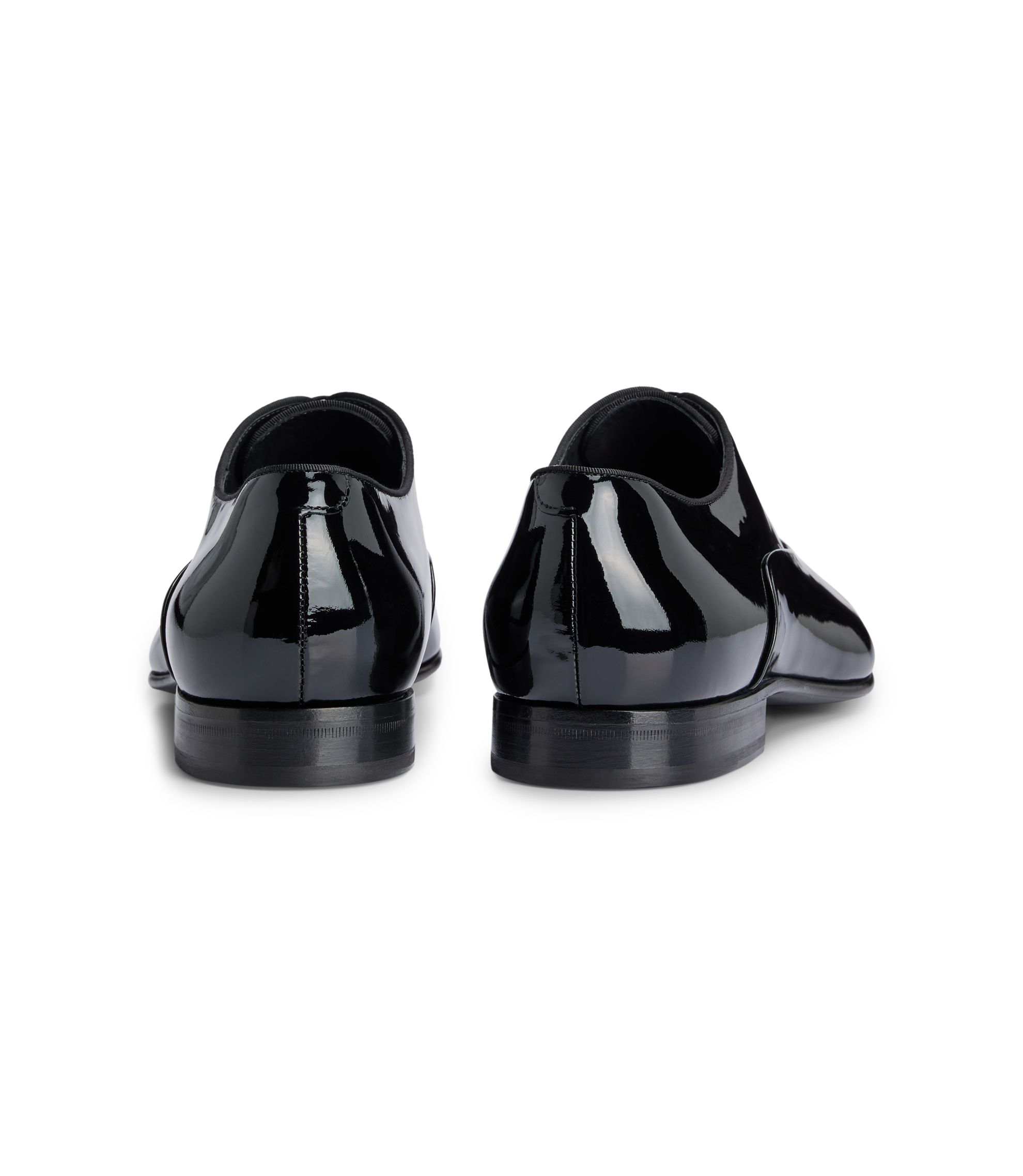 BOSS - 先の尖った形のパテントレザーオックスフォードシューズ - ブラック