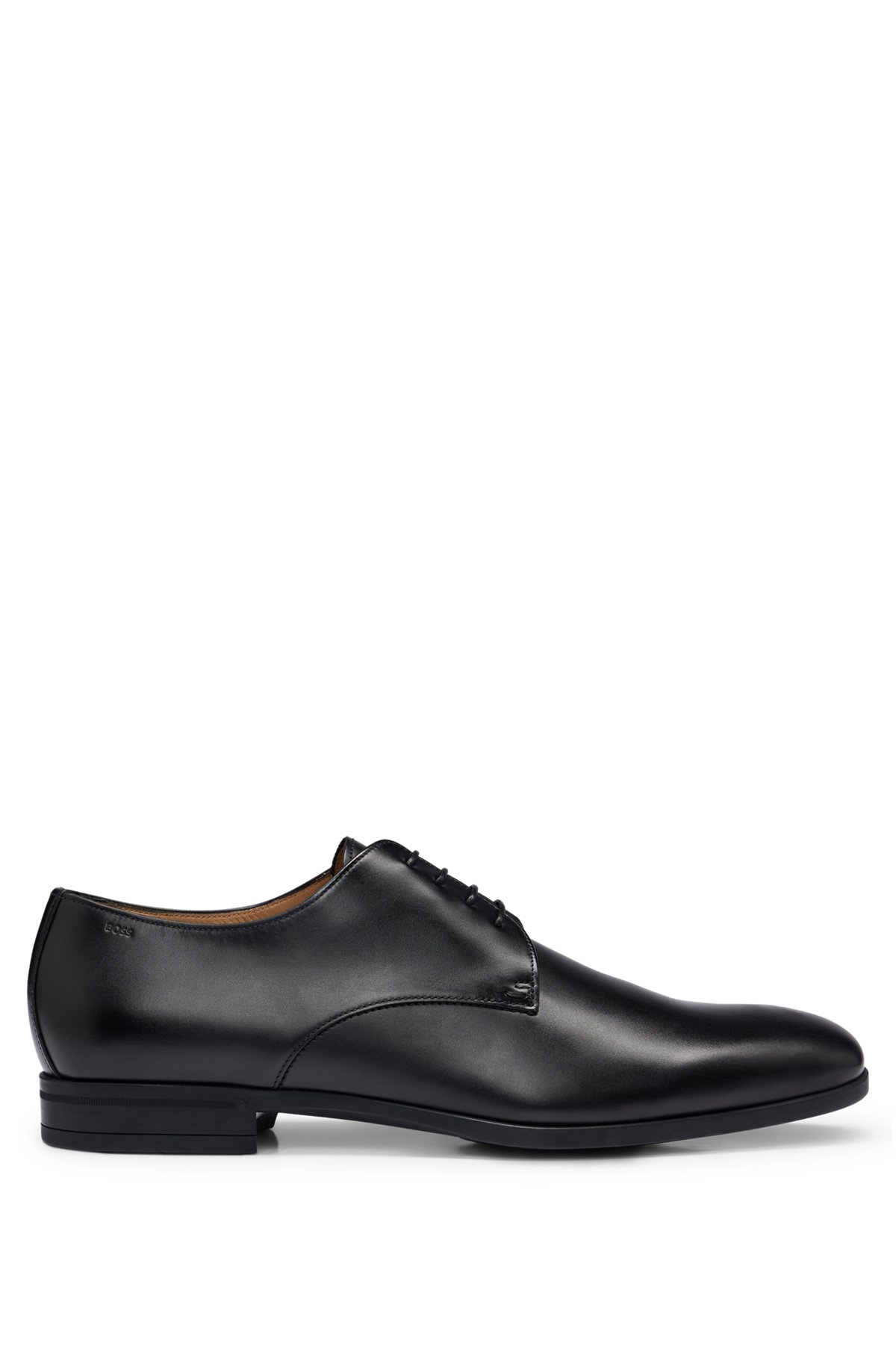 Leather Derby shoes with rubber sole, Black